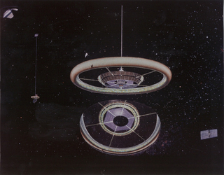 Illustration for article titled NASA's dizzying concept art imagines ribbons of farmland in space